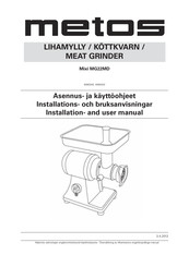 Metos 4080202 Installation And User Manual