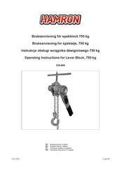 Hamron 334-004 Operating Instructions Manual