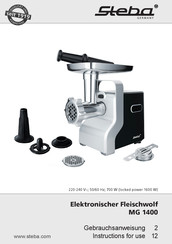 Steba MG 1400 Instructions For Use Manual