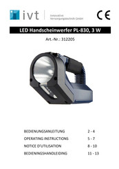 IVT PL-830 Operating Instructions Manual