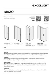 Excellent MAZO KAEX.3006 Installation Instructions Manual