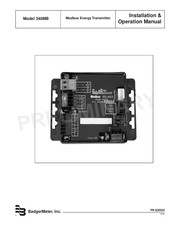 Badger Meter 340 MB Btu Series Installation & Operation Manual