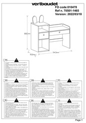 VERTBAUDET 1014593001 Assembly Instructions Manual