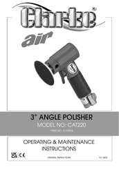 Clarke CAT220 3110474 Operating And Maintenance Instructions Manual
