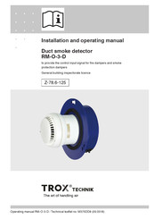 Trox Technik RM-O-3-D Installation And Operating Manual