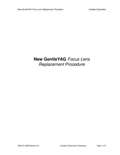 Candela New GentleYAG Replacement Procedure