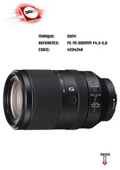 Sony SEL70300G Operating Instructions Manual