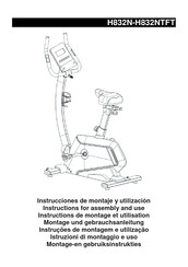 BH FITNESS H832NTFT Instructions For Assembly And Use