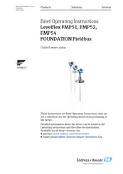Endress+Hauser FOUNDATION Fieldbus Levelflex FMP52 Brief Operating Instructions