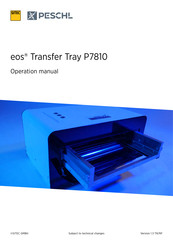 Sitec PESCHL eos Transfer Tray P7810 Operation Manual