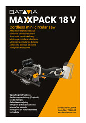 Batavia MAXXPACK 18 V BT-CCS004 Operating Instructions Manual