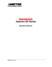 Ametek Sorensen Asterion DC Series Operation Manual