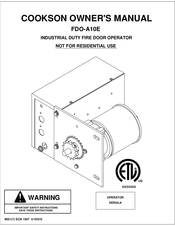 Cookson FDO-A10E Owner's Manual