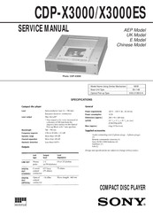 Sony CDP-X3000ES Service Manual