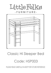 Little Folks Furniture Classic Hi Sleeper Bed HSP003 Manual