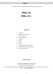 ARGENTO BiMax XL+ User Manual