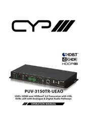 CYP PUV-3150TR-UEAO Operation Manual