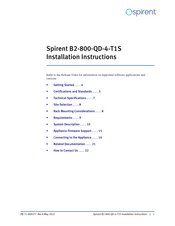 Spirent B2-800-QD-4-T1S Installation Instructions Manual