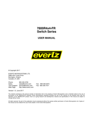 evertz 7800R4x4-FR Series User Manual