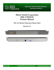 Matrix Switch Corporation MSC-CP32X1E Product Manual