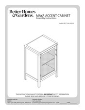 Better Homes and Gardens Maya BH17-084-099-63 Assembly Instructions Manual