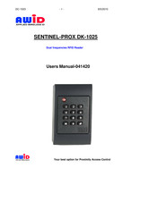 AWID SENTINEL-PROX DK-1025 Abridged User Manual
