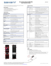 Savant SSR-2000 Quick Reference Manual