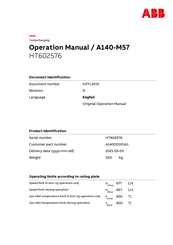 ABB A140DD001A1 Operation Manual