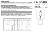 Safavieh TBL4309 Quick Start Manual