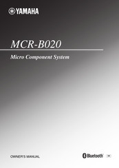 Yamaha MCRB020BLK Owner's Manual