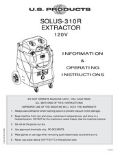 U.s. Products SOLUS-310R Information & Operating Instructions
