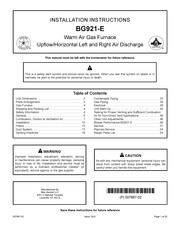 Blueridge BG921-E Installation Instructions Manual