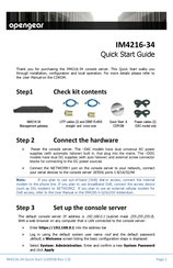 Opengear IM4216-34 Quick Start Manual