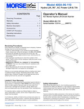 morse 400A-96-110 Operator's Manual