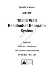Rheem Manufacturing GEN10AD Operator's Manual