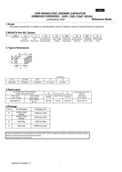 Murata GRM0335C1HR20WD01 Series Reference Sheet