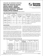 System Sensor MA12D Installation And Maintenance Instructions Manual