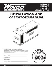 Winco PSS90/E Installation And Operator's Manual