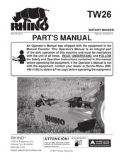 RHINO TW26 Operator's Manual And Part's Manual