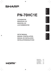 Sharp PN-70HC1E Setup Manual