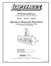 LOFTNESS 541EFT Operator's Manual / Parts Book