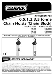 Draper CH2000B Instructions Manual