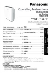 Panasonic F-P15EHH Operating Instructions Manual