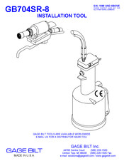 Gage Bilt GB704SR-8 Installation Manual