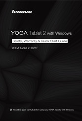 Lenovo Yoga Tablet 2 1371F Safety, Warranty & Quick Start Manual