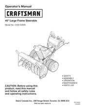 Craftsman C459-52926 Operator's Manual