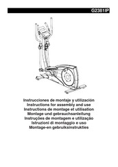 BH FITNESS G2381IP Instructions For Assembly And Use