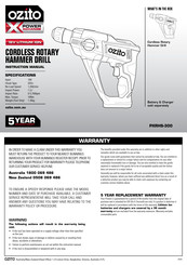 Ozito Power X Change PXRHS-300 Instruction Manual