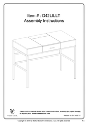 Walker Edison D42LILLT Assembly Instructions Manual