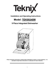 TEKNIX TEK09245W Installation And Operating Instructions Manual